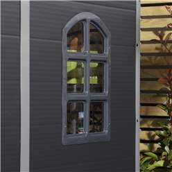 4ft X 6ft (1.34m X 1.92m) Single Door Apex Plastic Shed - Dark Grey