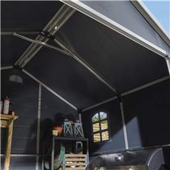 8ft X 6ft (2.42m X 1.92m) Double Door Apex Plastic Shed - Dark Grey