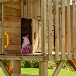 8ft X 8ft Beach Hut Playhouse With Climbing Wall (2.43m X 2.37m)