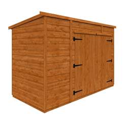 8ft X 4ft Tongue And Groove Pent Bike Store With Double Doors (12mm Tongue And Groove Floor And Roof)