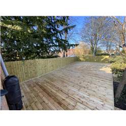 Bespoke 15m X 8m (50ft X 26ft) Deluxe Decking Timber Solution- Pressure Treated - 6 X 2 Joists (stronger And Tougher) - 32mm X 150mm Timber Decking Boards (stronger And Tougher) - Includes Install