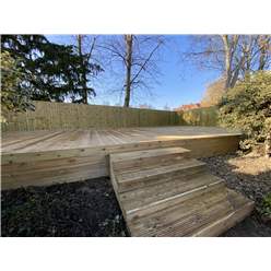 Bespoke 15m X 8m (50ft X 26ft) Deluxe Decking Timber Solution- Pressure Treated - 6 X 2 Joists (stronger And Tougher) - 32mm X 150mm Timber Decking Boards (stronger And Tougher) - Includes Install