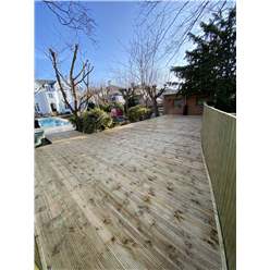 Bespoke 15m X 8m (50ft X 26ft) Deluxe Decking Timber Solution- Pressure Treated - 6 X 2 Joists (stronger And Tougher) - 32mm X 150mm Timber Decking Boards (stronger And Tougher) - Includes Install