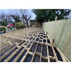 Bespoke 15m X 8m (50ft X 26ft) Deluxe Decking Timber Solution- Pressure Treated - 6 X 2 Joists (stronger And Tougher) - 32mm X 150mm Timber Decking Boards (stronger And Tougher) - Includes Install