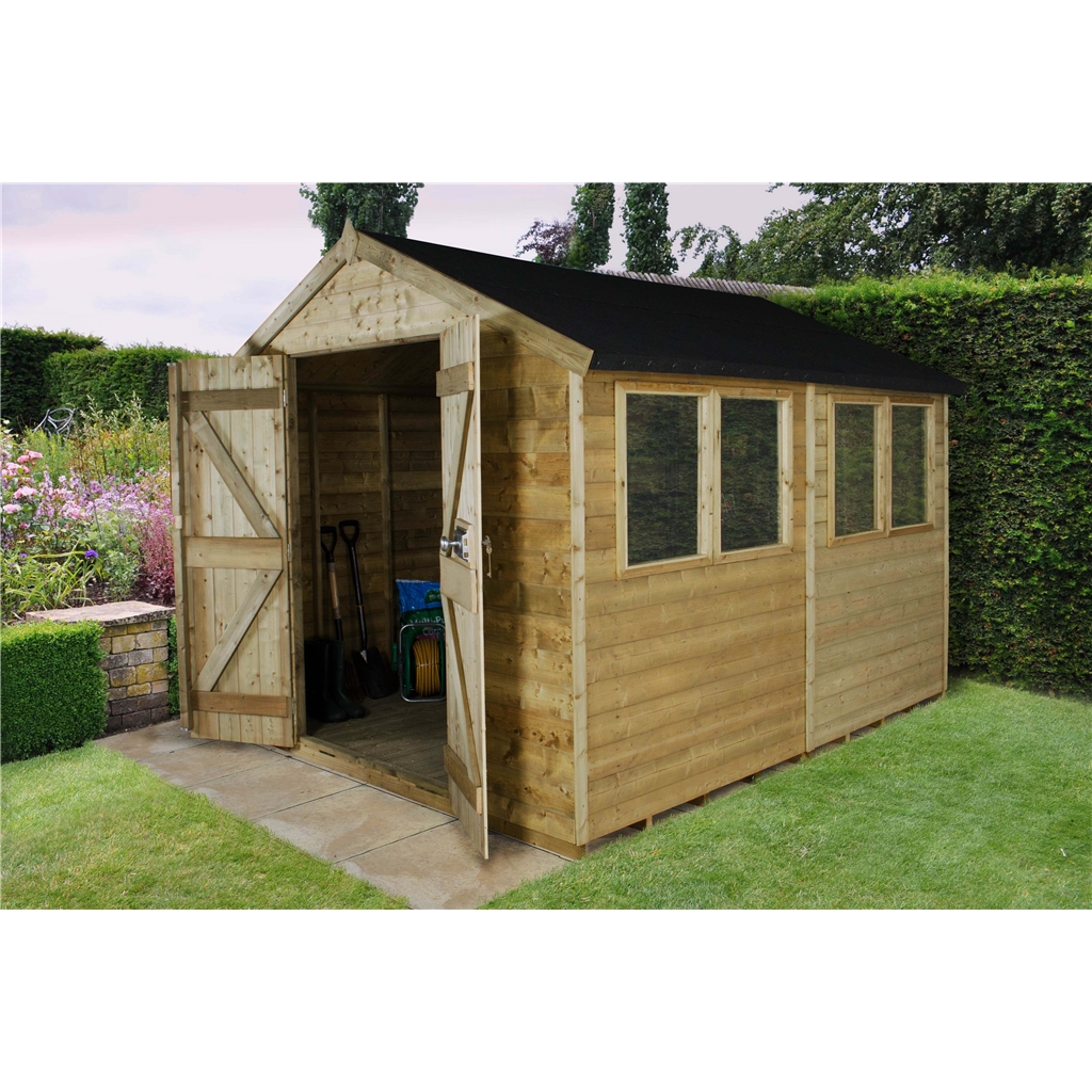 6'5 x 2'10 forest large double door pent wooden garden