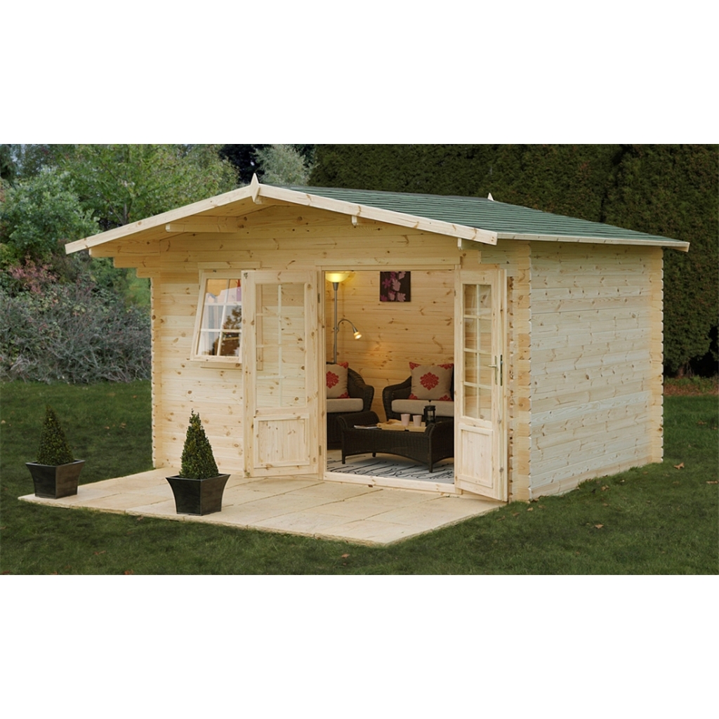 ShedsWarehouse.com | Hanbury Log Cabins (F) | 4m X 3m Apex Log Cabin ...