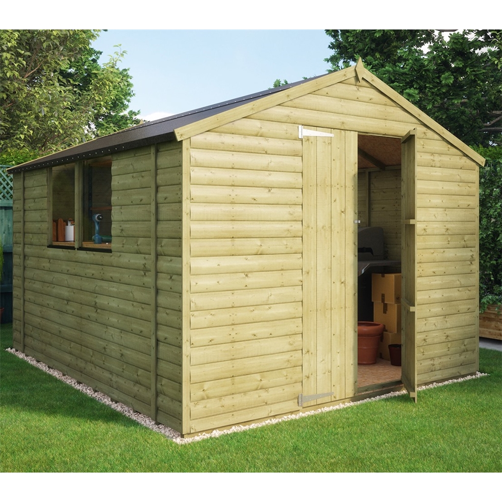 ShedsWarehouse.com | PT | 10ft x 8ft Pressure Treated Loglap Shed with ...