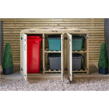 ShedsWarehouse.com | Clayton-Dale | Wheelie Bin & Recycling Box Triple ...