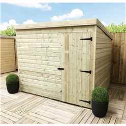 7ft X 5ft Windowless Pressure Treated Tongue & Groove Pent Shed + Single Door