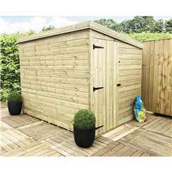 8ft X 8ft Windowless Pressure Treated Tongue & Groove Pent Shed + Side Door