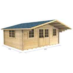 5m X 4m Premier Avoriaz Log Cabin - Double Glazing - 44mm Wall Thickness