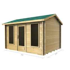 3.5m X 2.5m Premier Palma Log Cabin - Double Glazing - 70mm Wall Thickness