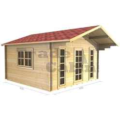 4m X 4m Premier Kay Log Cabin - Double Glazing - 44mm Wall Thickness