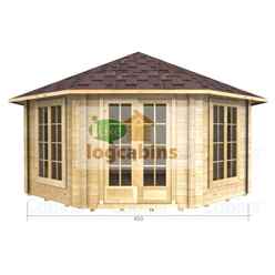 4.5m X 4.5m Premier Colmars Log Cabin - Double Glazing - 44mm Wall Thickness