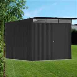 8ft X 10ft Ex Large Dark Grey Heavy Duty Metal Shed (2.6m X 3m)