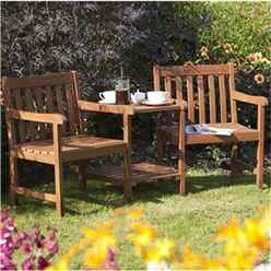 2 Seater Deluxe Hampton Hardwood Companion Garden Seat (6ft X 2ft)