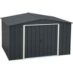 10ft X 8ft Value Apex Metal Shed - Anthracite Grey (3.22m X 2.42m)