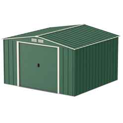 10ft X 10ft Value Apex Metal Shed - Green (3.22m X 3.02m)