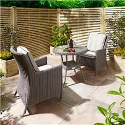 2 Seater Natural Stone Rattan Weave Bistro Set