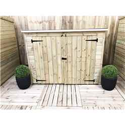 6ft X 5ft Pressure Treated Tongue & Groove Bike Store + Double Doors