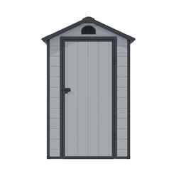 4ft X 6ft (1.34m X 1.92m) Single Door Apex Plastic Shed - Light Grey