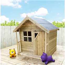 5ft X 5ft Eyrn Wooden Playhouse With Apex Roof, Single Door And Window