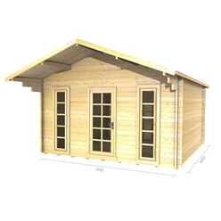 4m X 4m Premier Kay Log Cabin - Double Glazing - 34mm Wall Thickness