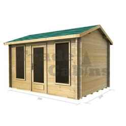 3.5m X 2.5m Premier Palma Log Cabin - Double Glazing - 44mm Wall Thickness