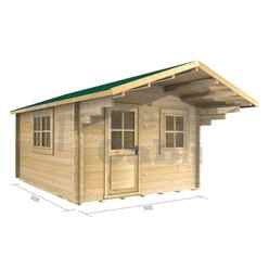 3m X 3m Premier Milan Log Cabin - Double Glazing - 44mm Wall Thickness