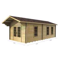 3m X 7m Premier Natalie Log Cabin - Double Glazing - 70mm Wall Thickness