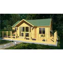 7m X 5m Premier Savoie Log Cabin - Double Glazing - 70mm Wall Thickness