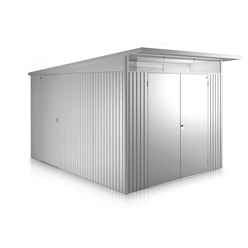 8ft X 12ft Xx Large Metallic Silver Heavy Duty Metal Shed (2.6m X 3.8m)