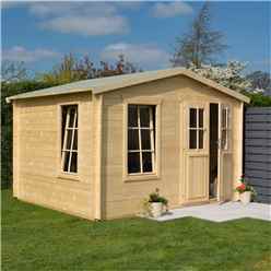 3.4m X 3m Retreat Apex Log Cabin - 19mm Wall Thickness (11ft X 10ft)