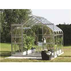 8ft X 10ft Premier Double Doors Aluminium Greenhouse - Curved Eaves