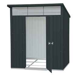 6ft X 5ft Heavy Duty Apex Metal Shed - Anthracite Grey