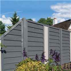 Pack Of 3 - 6 X 3 Angled Painted Grey Screen Panel With Solid Infill