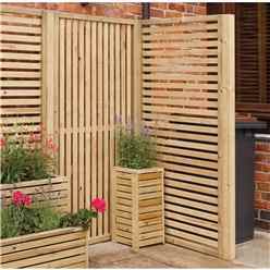 Pressure Treated Horizontal Slatted Screen (2 Pack)