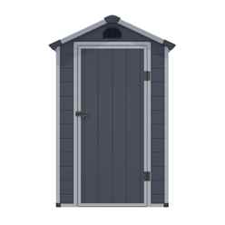 4ft X 3ft (1.34m X 1.04m) Single Door Apex Plastic Shed - Dark Grey