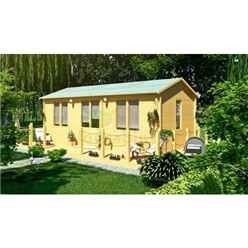 7m X 4m Premier Auris Log Cabin - Double Glazing - 44mm Wall Thickness