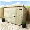 7ft X 5ft Windowless Pressure Treated Tongue & Groove Pent Shed + Single Door