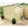 6ft X 5ft Windowless Pressure Treated Tongue & Groove Pent Shed + Side Door