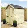 5ft X 4ft Premier Windowless Pressure Treated Tongue & Groove Apex Shed + Higher Eaves & Ridge Height + Single Door - 12mm Tongue And Groove Walls, Floor And Roof