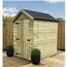 9ft X 4ft Premier Windowless Pressure Treated Tongue & Groove Apex Shed + Higher Eaves & Ridge Height + Single Door - 12mm Tongue And Groove Walls, Floor And Roof