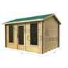 3.5m X 2.5m Premier Palma Log Cabin - Double Glazing - 44mm Wall Thickness