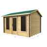 3.5m X 2.5m Premier Palma Log Cabin - Double Glazing - 70mm Wall Thickness