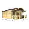 5m X 5m Premier Dublin Log Cabin - Double Glazing - 44mm Wall Thickness