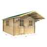 3m X 3m Premier Milan Log Cabin - Double Glazing - 44mm Wall Thickness