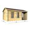 5m X 3m Premier Quebec Log Cabin - Double Glazing - 70mm Wall Thickness