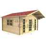 4m X 4m Premier Kay Log Cabin - Double Glazing - 44mm Wall Thickness