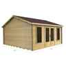 4.5m X 4.5m Premier Orelle Log Cabin - Double Glazing - 44mm Wall Thickness